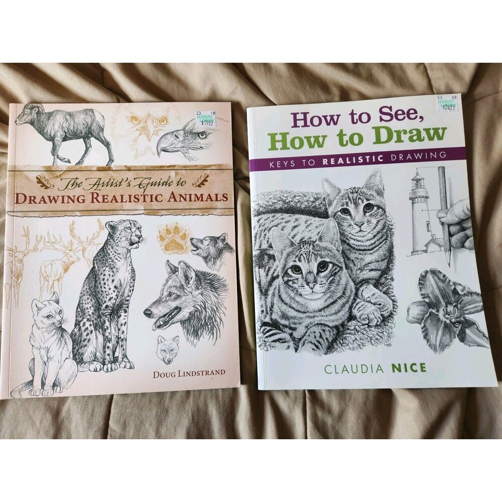 Realistic Drawing Technique Book Lot – Animals, How to See How to Draw
